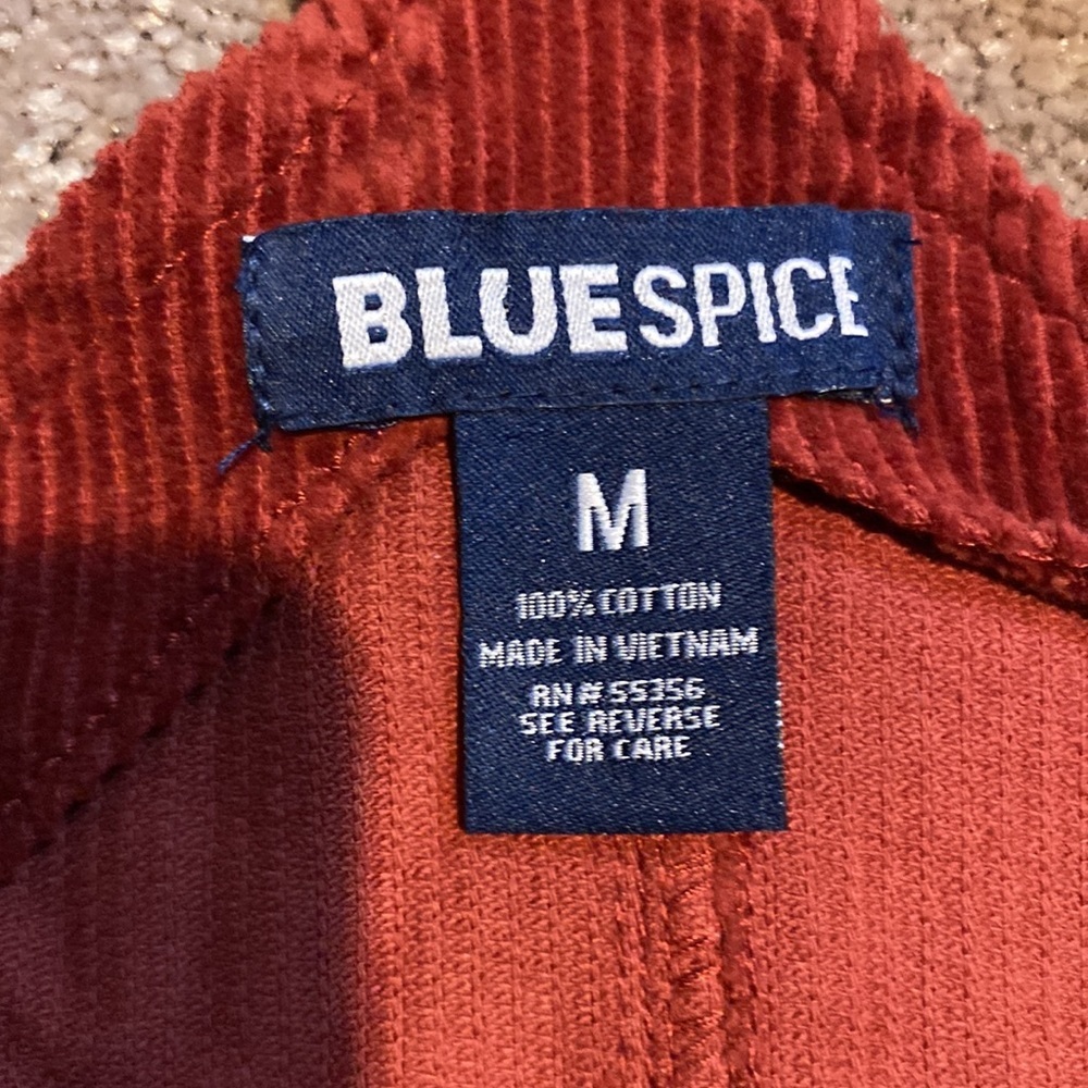 Bluespice Corduroy Overall Skirt Red Skirtall Adjustable Straps SIZE M - Picture 3 of 4